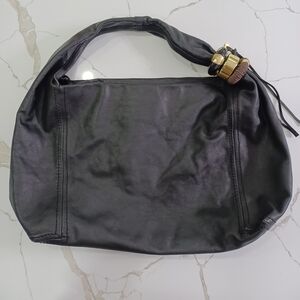 Jimmy ChooShoulder handbag black leather with gold hardware